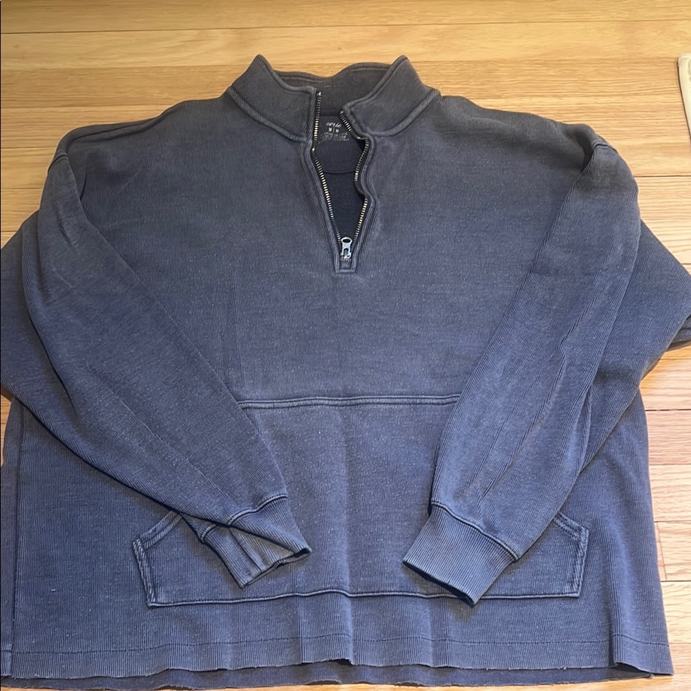 Aerie women’s  oversized denim blue Half-Zip Sweater